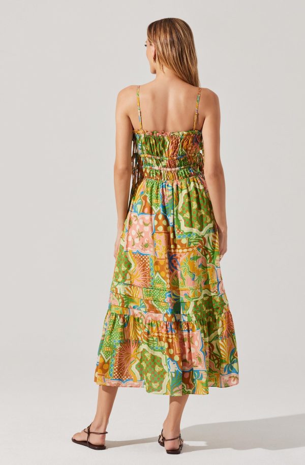 Elisabeth Printed Shirred Midi Dress - Image 4