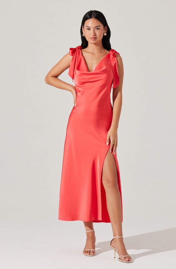 Allexina Satin Midi Dress - Image 8