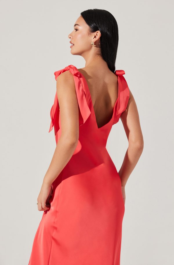 Allexina Satin Midi Dress - Image 9