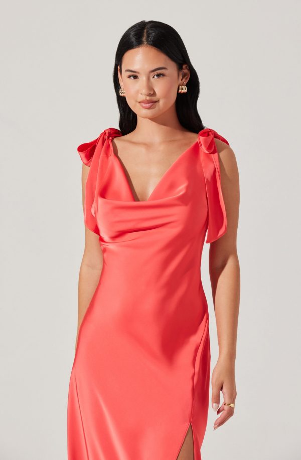 Allexina Satin Midi Dress - Image 10