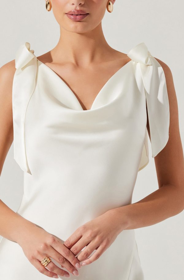 Allexina Satin Midi Dress - Image 3