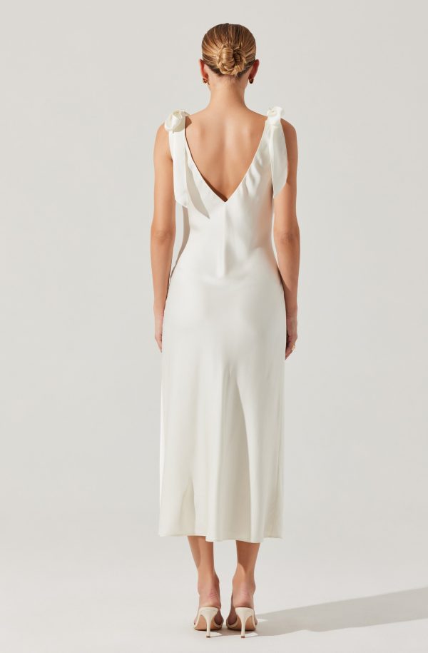 Allexina Satin Midi Dress - Image 4