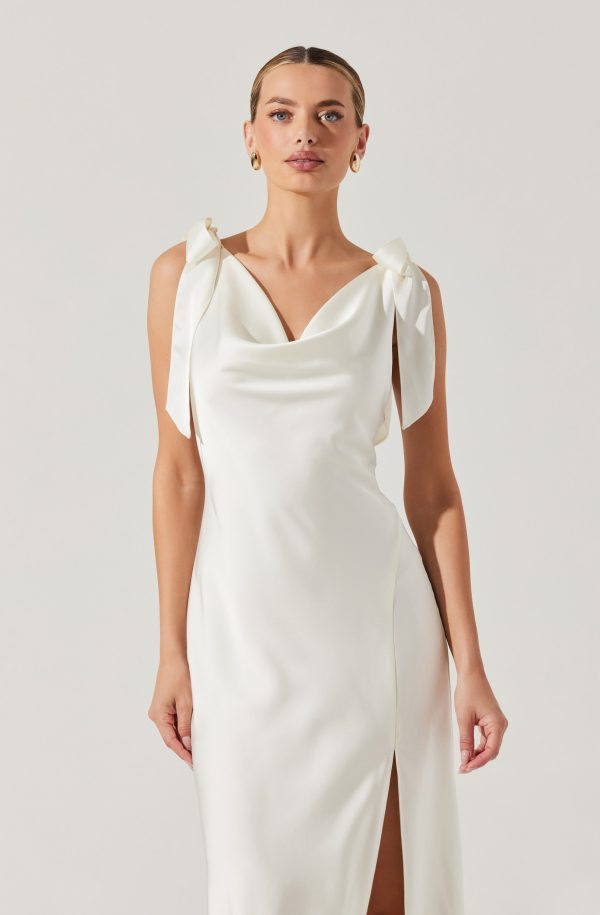 Allexina Satin Midi Dress - Image 5