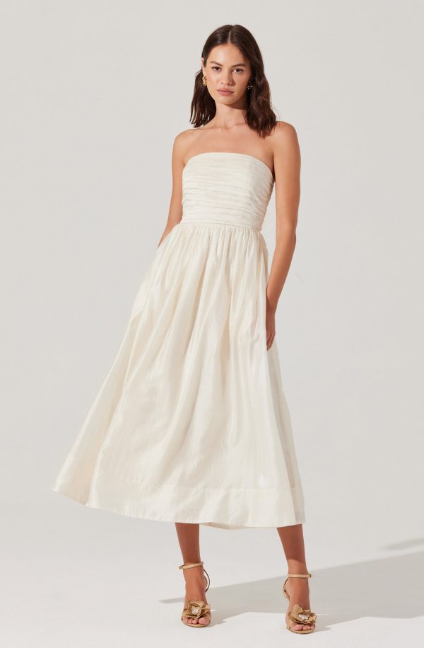 Aneesha Strapless Pleated Midi Dress - Image 2