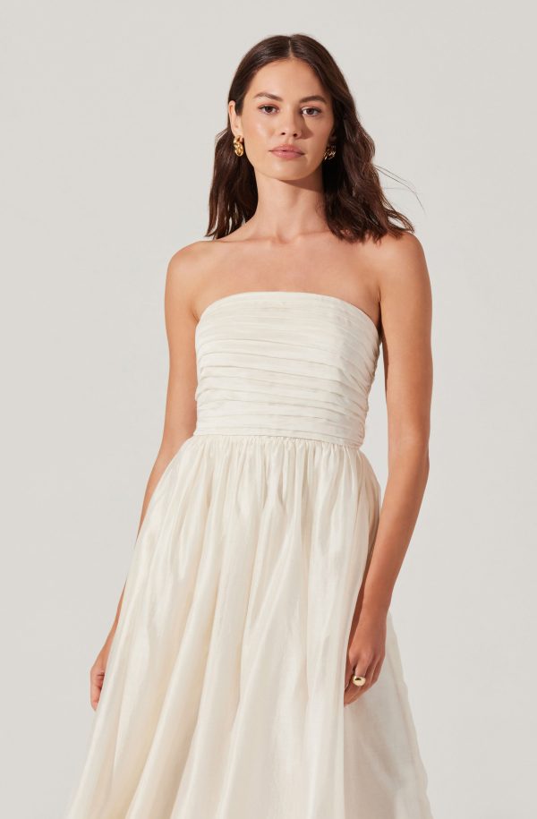 Aneesha Strapless Pleated Midi Dress - Image 5