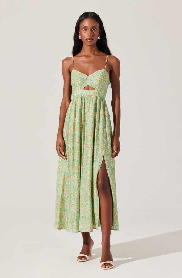 Front Cutout Floral Midi Dress - Image 9