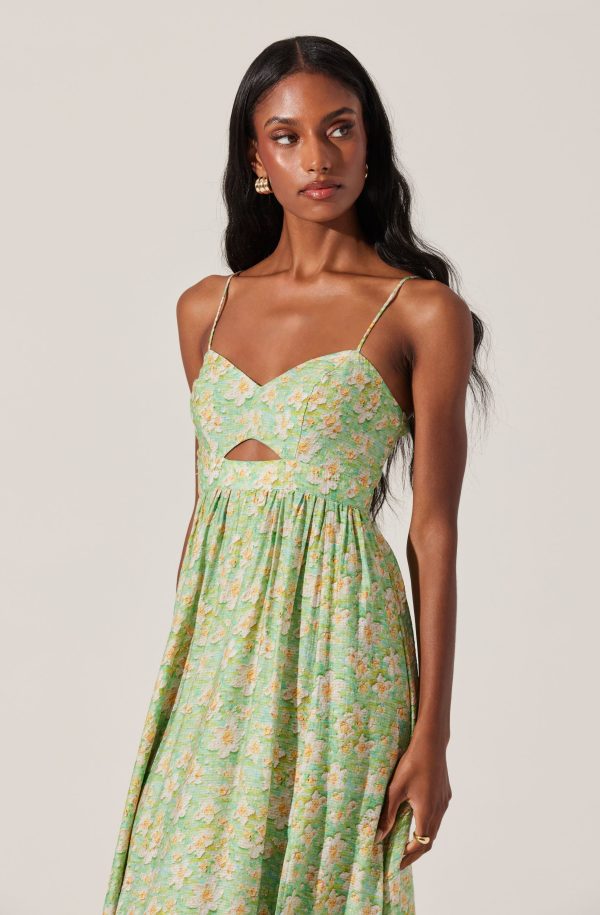 Front Cutout Floral Midi Dress - Image 11