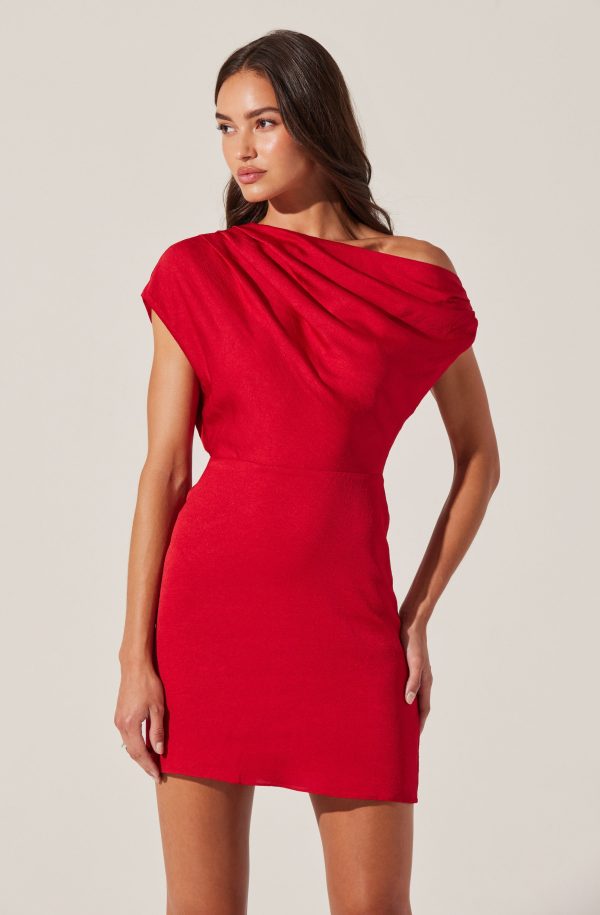 Draped Off Shoulder Mini Dress - Image 2