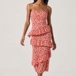 Asymmetrical Tiered Ruffle Midi Dress