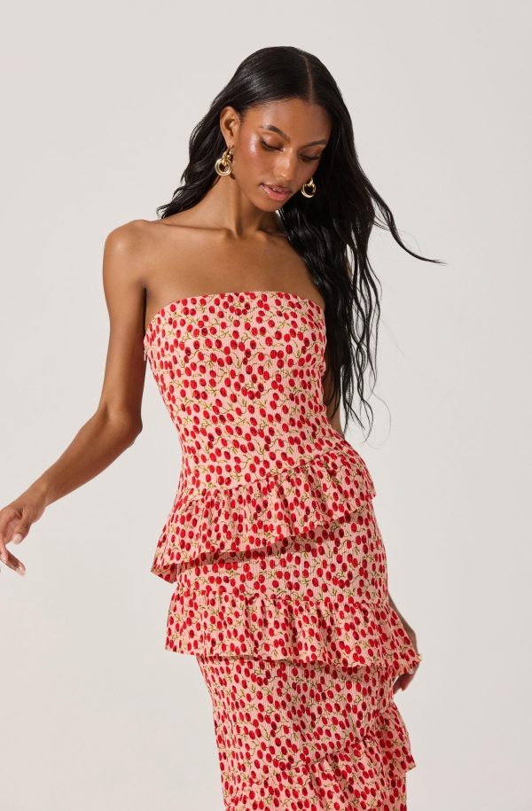 Asymmetrical Tiered Ruffle Midi Dress - Image 2