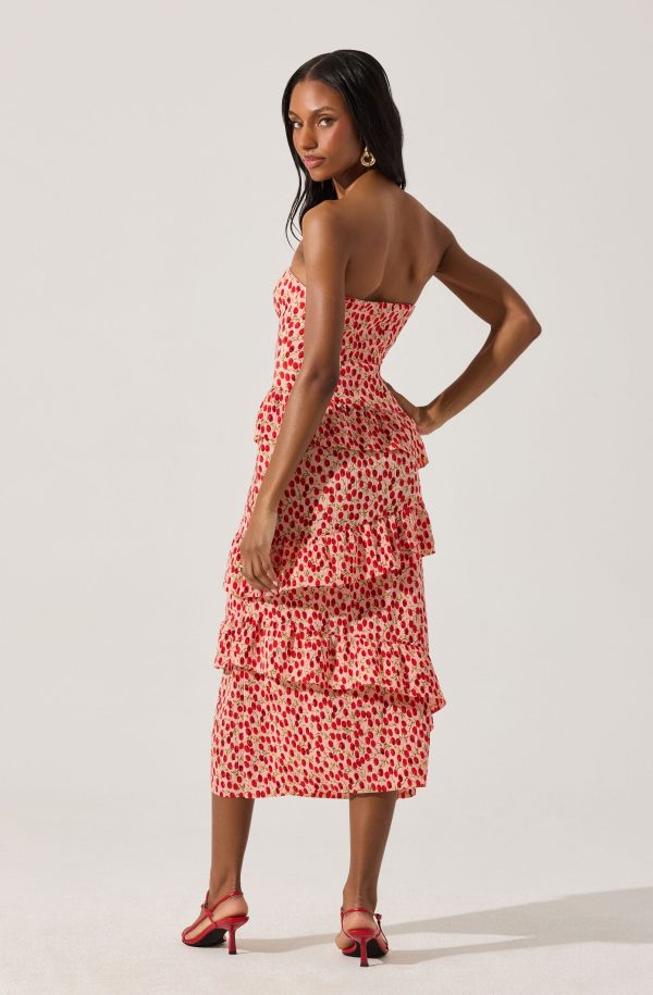 Asymmetrical Tiered Ruffle Midi Dress - Image 3