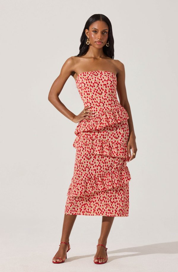 Asymmetrical Tiered Ruffle Midi Dress - Image 6