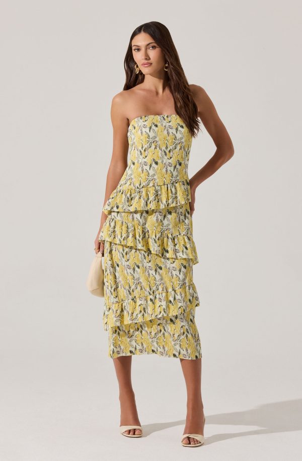 Asymmetrical Tiered Ruffle Midi Dress - Image 7