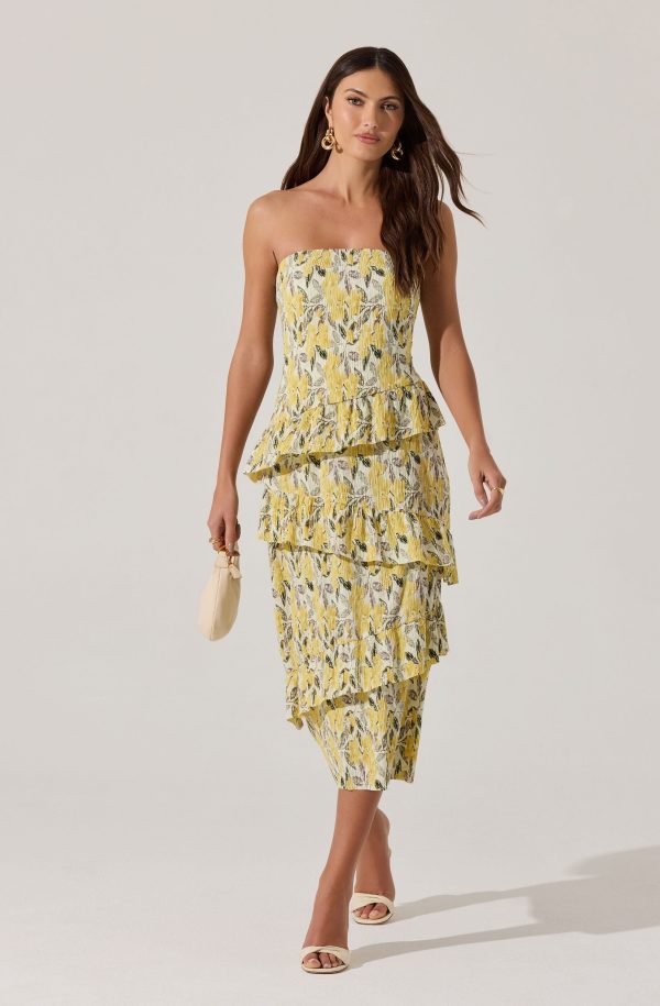 Asymmetrical Tiered Ruffle Midi Dress - Image 10