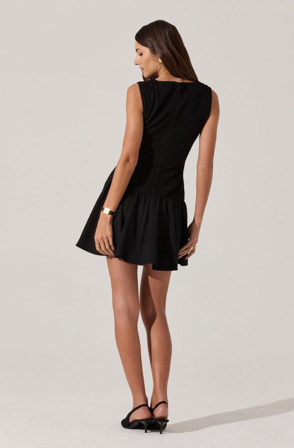 Cowl Neck Mixed Media Mini Dress - Image 6