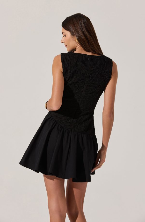 Cowl Neck Mixed Media Mini Dress - Image 3