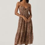 Eleni Leopard Print Midi Dress