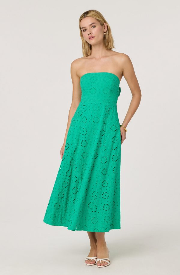 Eyelet Strapless Midi Dress - Image 2