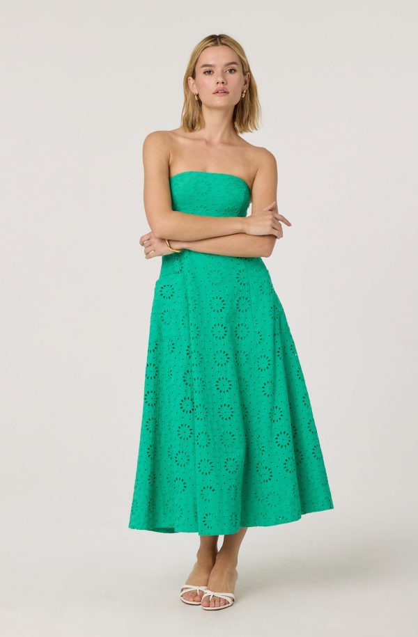 Eyelet Strapless Midi Dress - Image 5