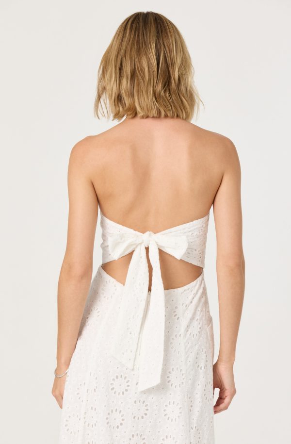 Eyelet Strapless Midi Dress - Image 10