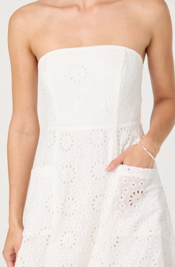Eyelet Strapless Midi Dress - Image 11
