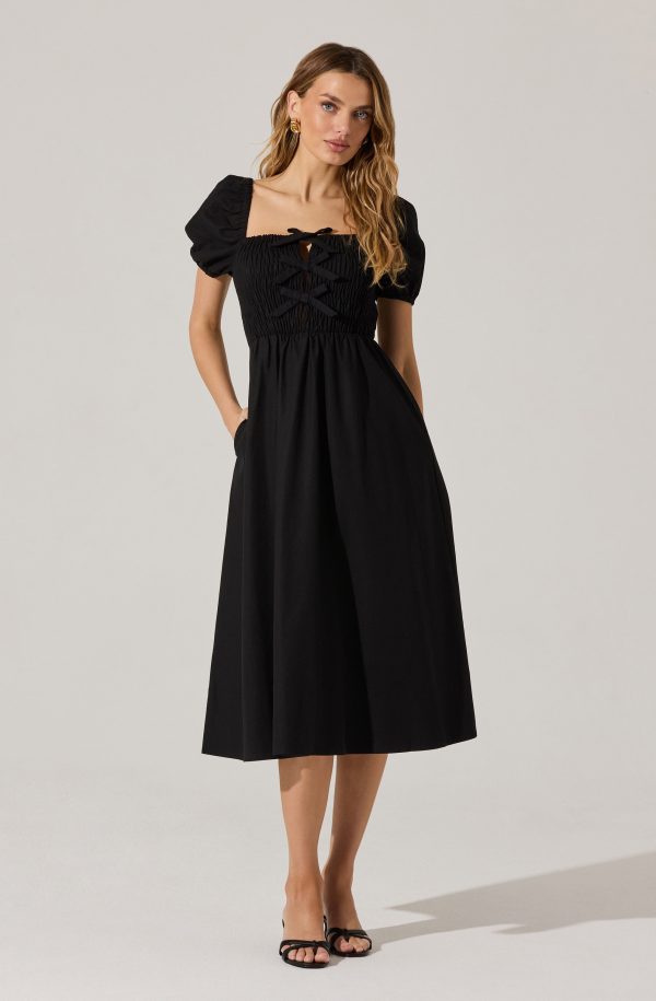 Smocked Bow Midi Dress - Image 26