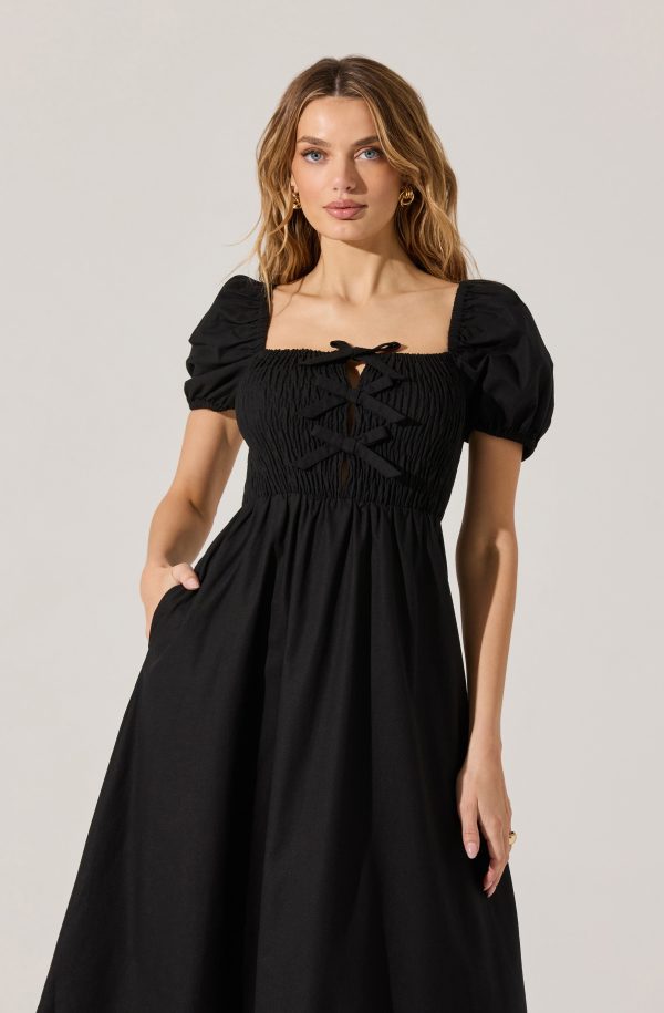 Smocked Bow Midi Dress - Image 27