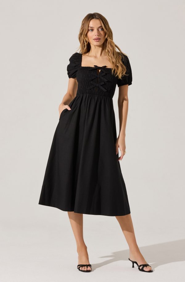 Smocked Bow Midi Dress - Image 25