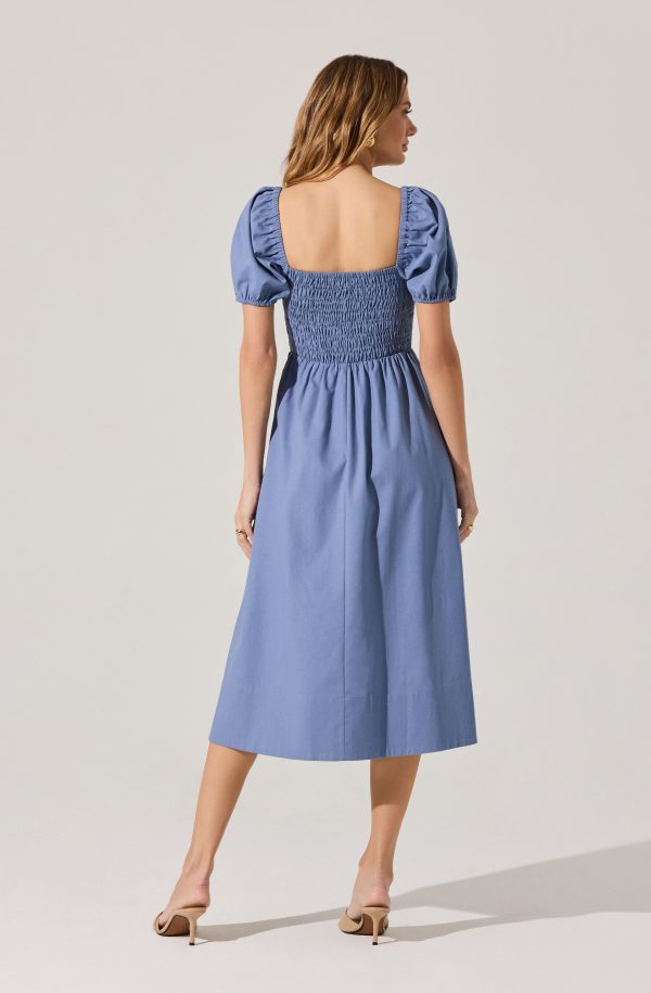 Smocked Bow Midi Dress - Image 24