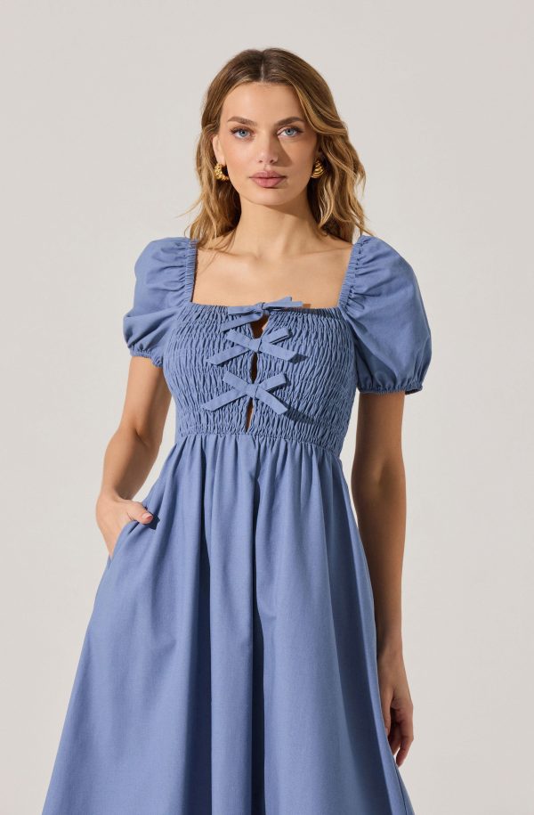 Smocked Bow Midi Dress - Image 23