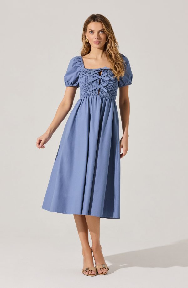 Smocked Bow Midi Dress - Image 19