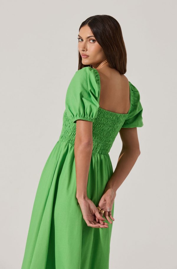Smocked Bow Midi Dress - Image 4