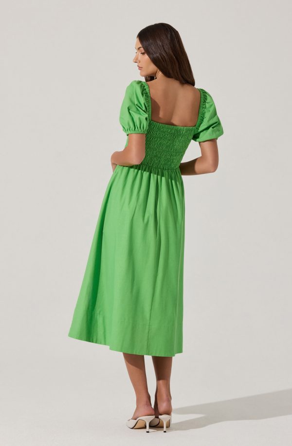 Smocked Bow Midi Dress - Image 6