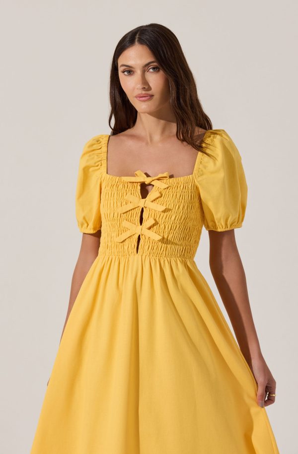 Smocked Bow Midi Dress - Image 14