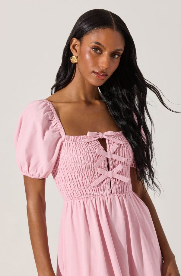 Smocked Bow Midi Dress - Image 8