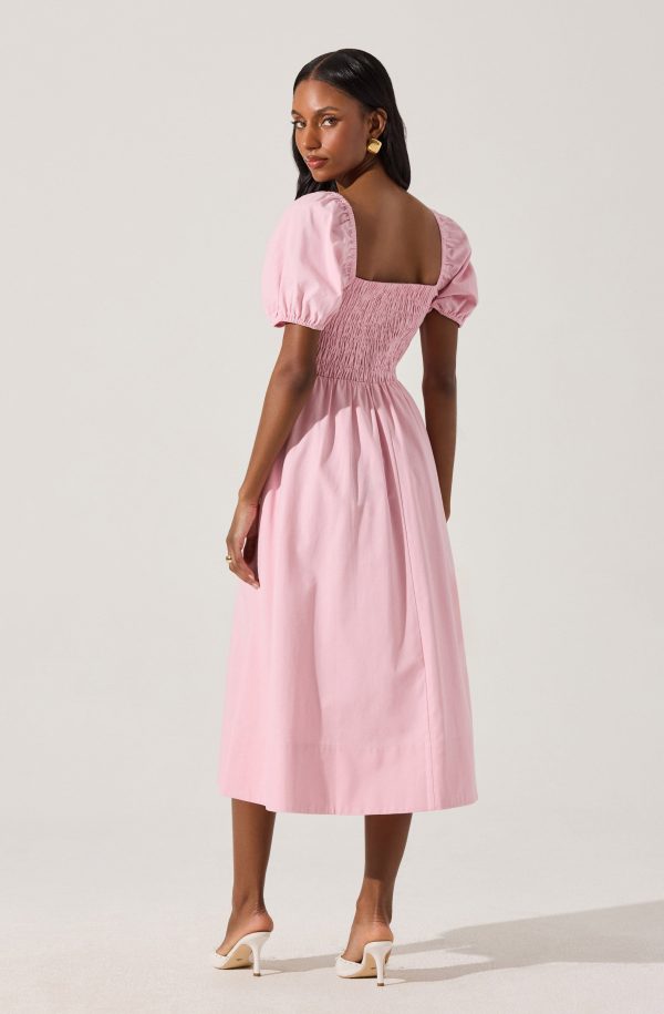 Smocked Bow Midi Dress - Image 11