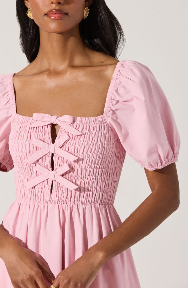 Smocked Bow Midi Dress - Image 12