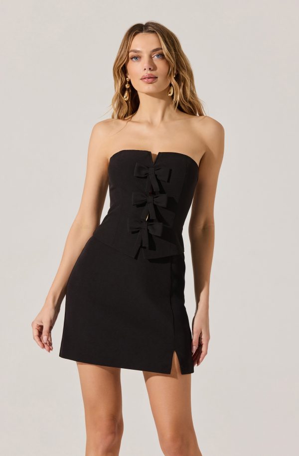 Strapless Layered Bow Mini Dress - Image 7