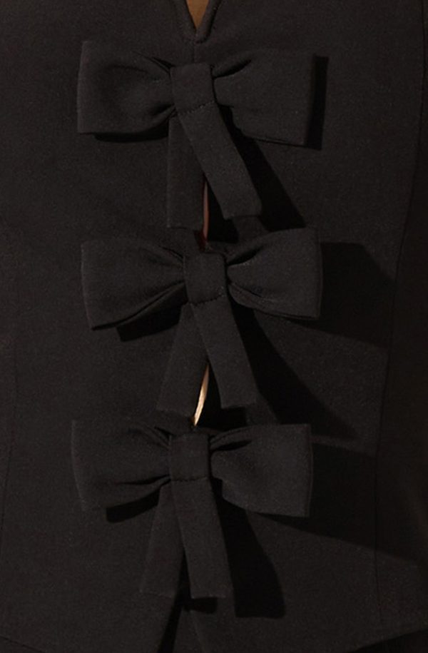 Strapless Layered Bow Mini Dress - Image 9