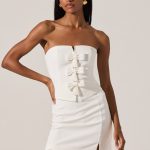 Strapless Layered Bow Mini Dress