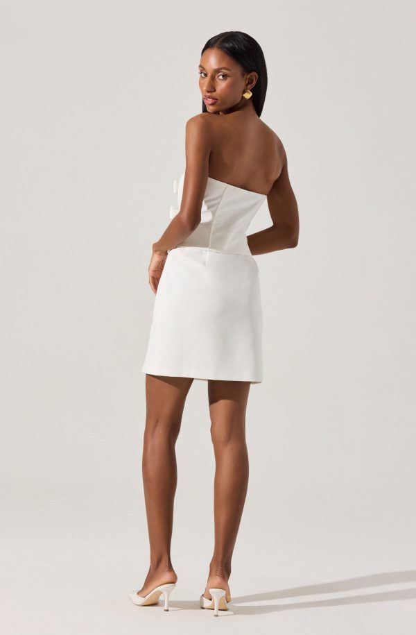 Strapless Layered Bow Mini Dress - Image 3