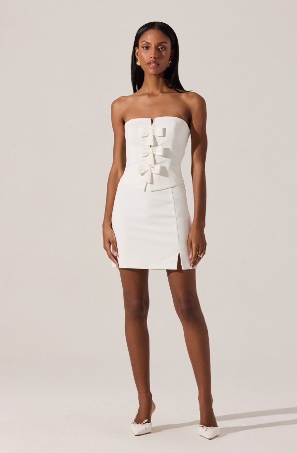 Strapless Layered Bow Mini Dress - Image 2
