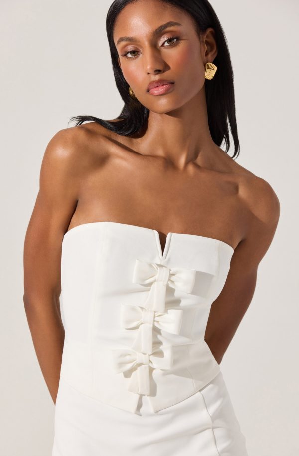 Strapless Layered Bow Mini Dress - Image 6