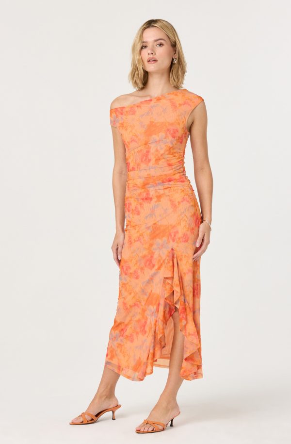 Off Shoulder Ruffle Midi Dress - Image 7