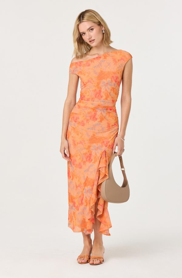 Off Shoulder Ruffle Midi Dress - Image 12