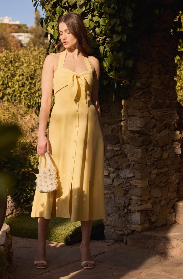 Katherine Linen-Blend Halter Dress - Image 6